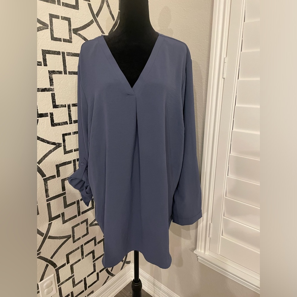 Blue blouse plus size